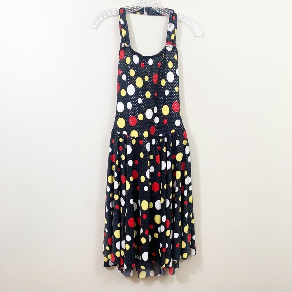 Algy Halter Polka Dotted Black/Red/Yellow/White A-Line Dress